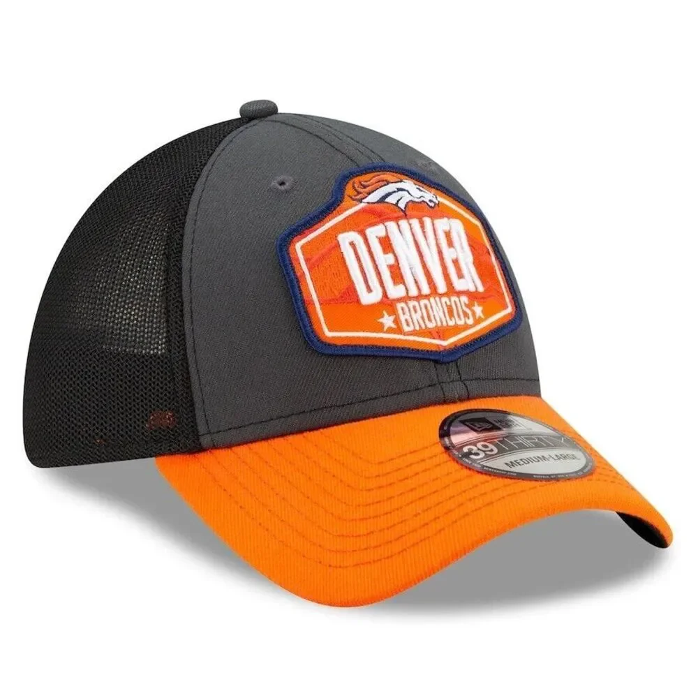 New Era 39THIRTY NFL Denver Broncos Fitted Trucker Mesh Hat Cap Mens Size‎ M/L